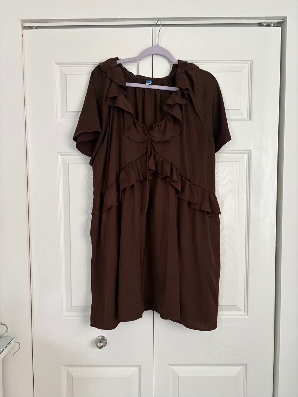 Old Navy Women's Ruffle Front Dress in Brown